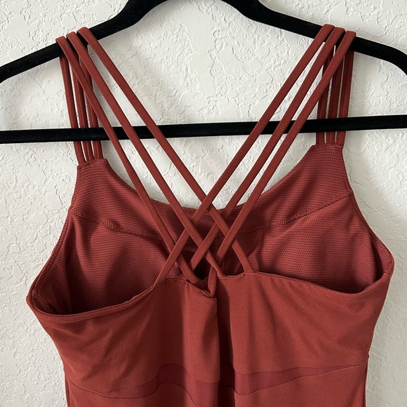 Athleta Hyper Focused Powervita Bra Dress in Dried Cinnamon Rust Color Size S - Picture 2 of 9